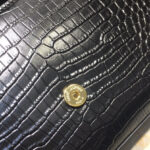 Saint Laurent Kate Small With Tassel In Embossed Crocodile Shiny Leather Black