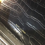 Saint Laurent Kate Small With Tassel In Embossed Crocodile Shiny Leather Black