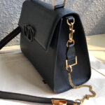 Valentino Garavani Vsling Grainy Calfskin Handbag Black