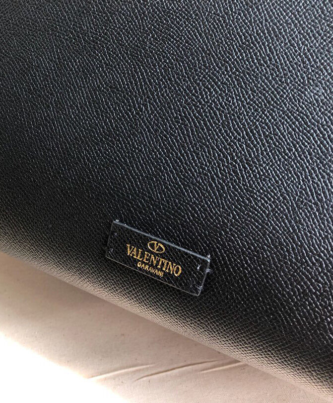 Valentino Garavani Vsling Grainy Calfskin Handbag Black