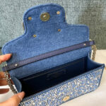 Valentino Small Loco Denim Shoulder Bag With Rhinestones Blue