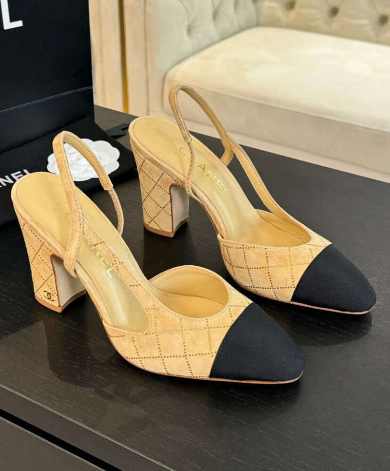 Chanel Women's Slingbacks G45509 Khaki