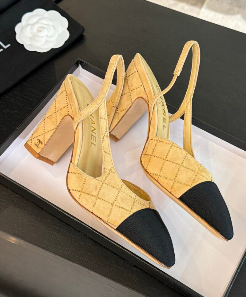 Chanel Women's Slingbacks G45509 Khaki