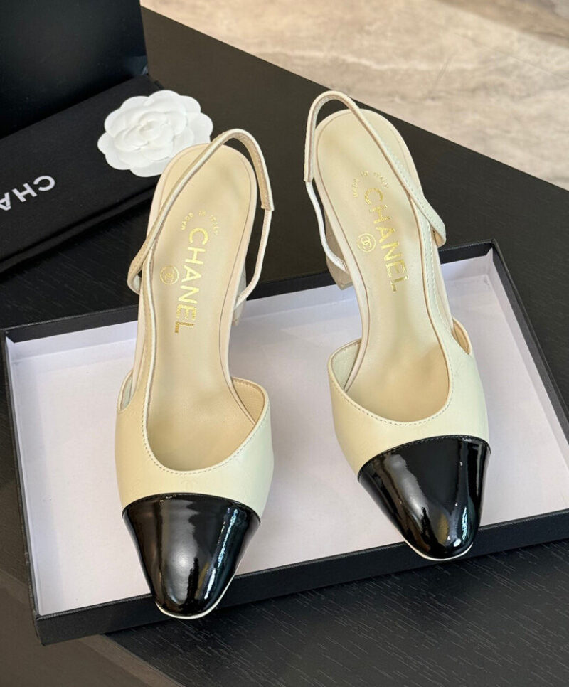 Chanel Women's Slingbacks G45509 Cream