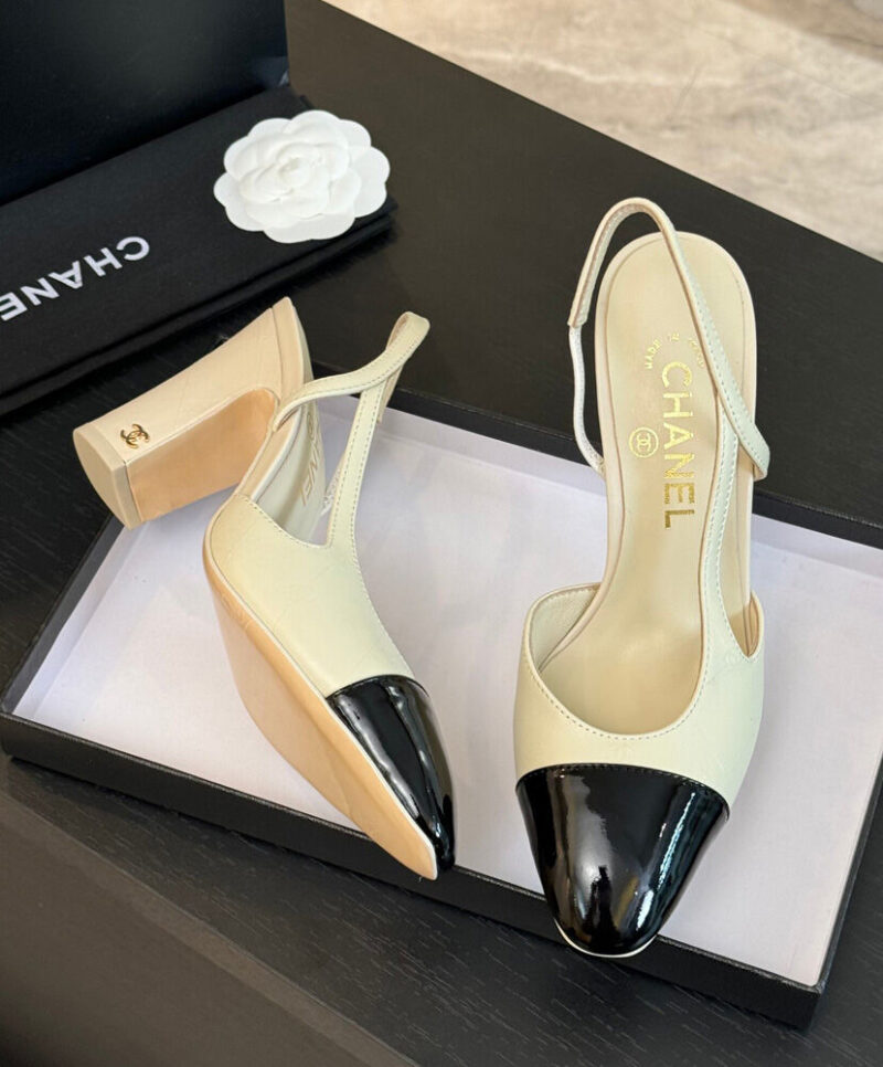 Chanel Women's Slingbacks G45509 Cream