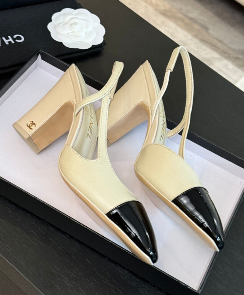 Chanel Women's Slingbacks G45509 Cream