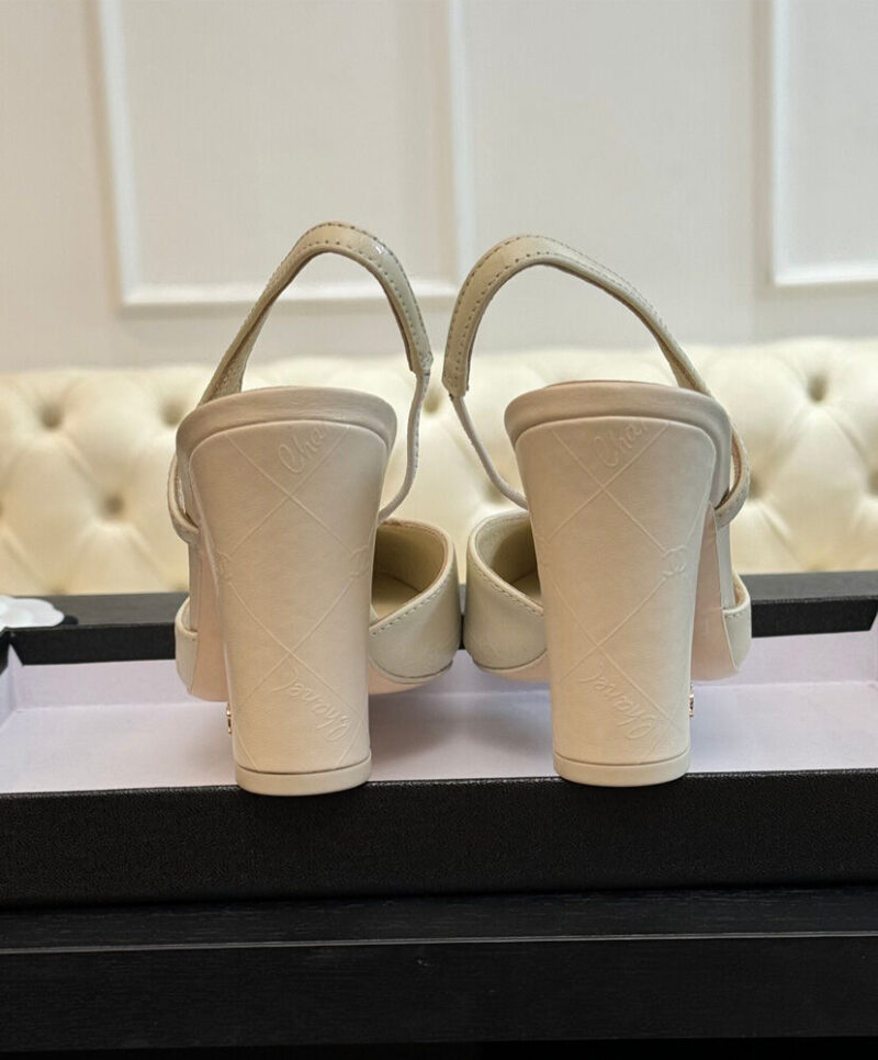 Chanel Women's Slingbacks G45509 Cream