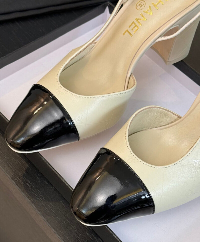 Chanel Women's Slingbacks G45509 Cream