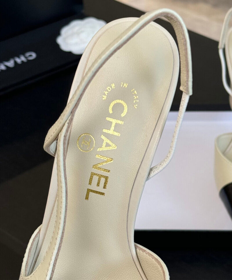 Chanel Women's Slingbacks G45509 Cream