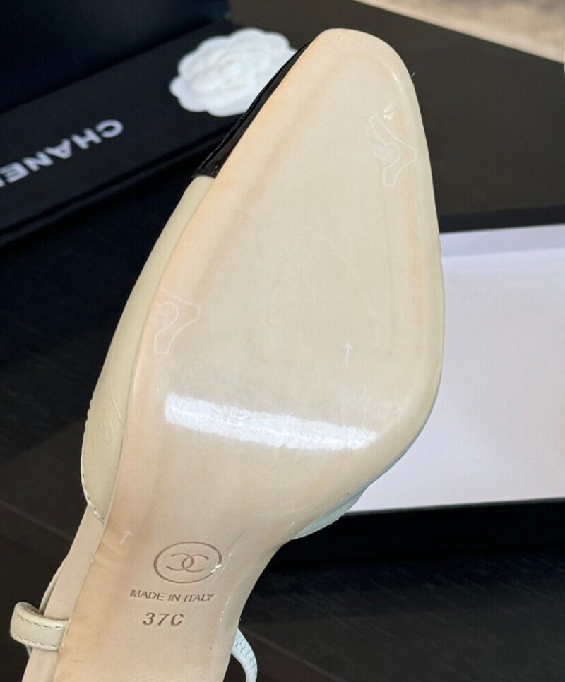 Chanel Women's Slingbacks G45509 Cream