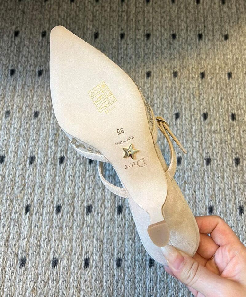 Christian Dior Women's Capture Heeled Mule Cream