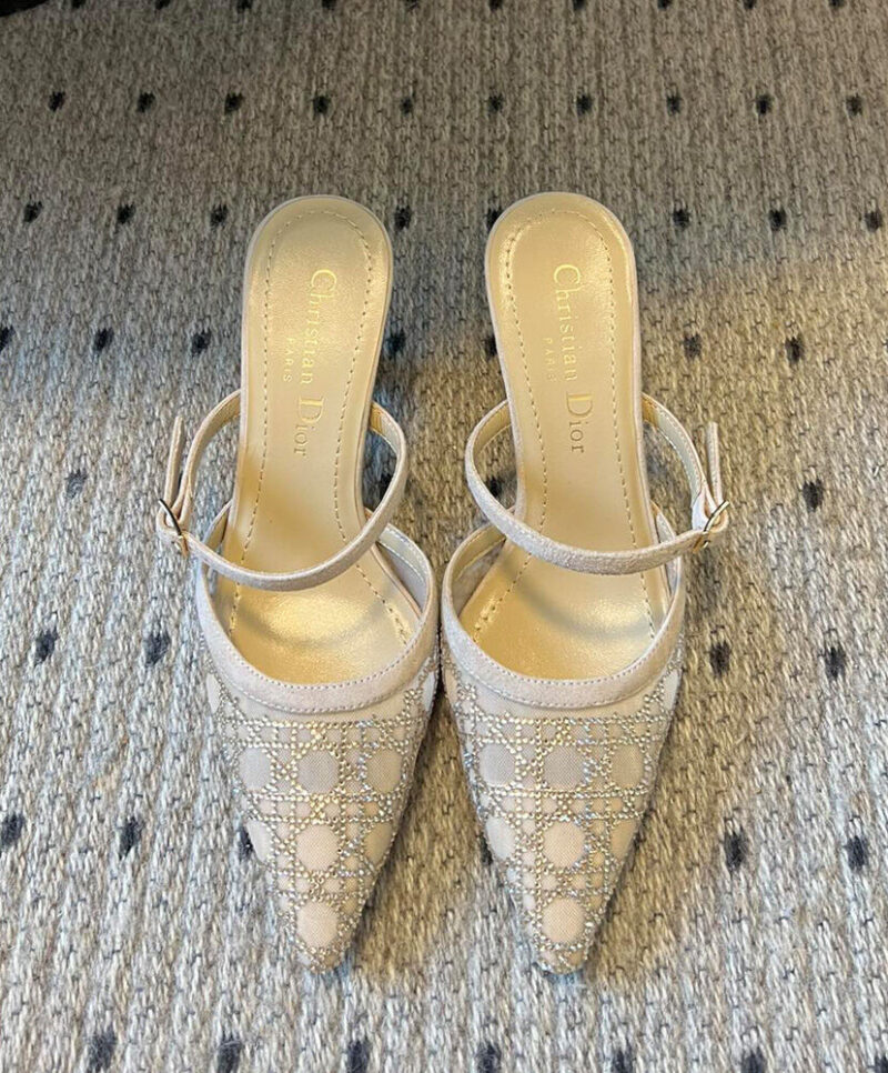 Christian Dior Women's Capture Heeled Mule Cream