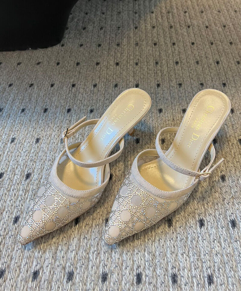 Christian Dior Women's Capture Heeled Mule Cream