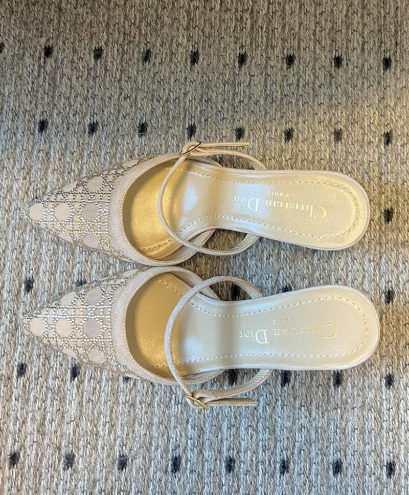 Christian Dior Women's Capture Heeled Mule Cream