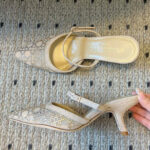 Christian Dior Women's Capture Heeled Mule Cream