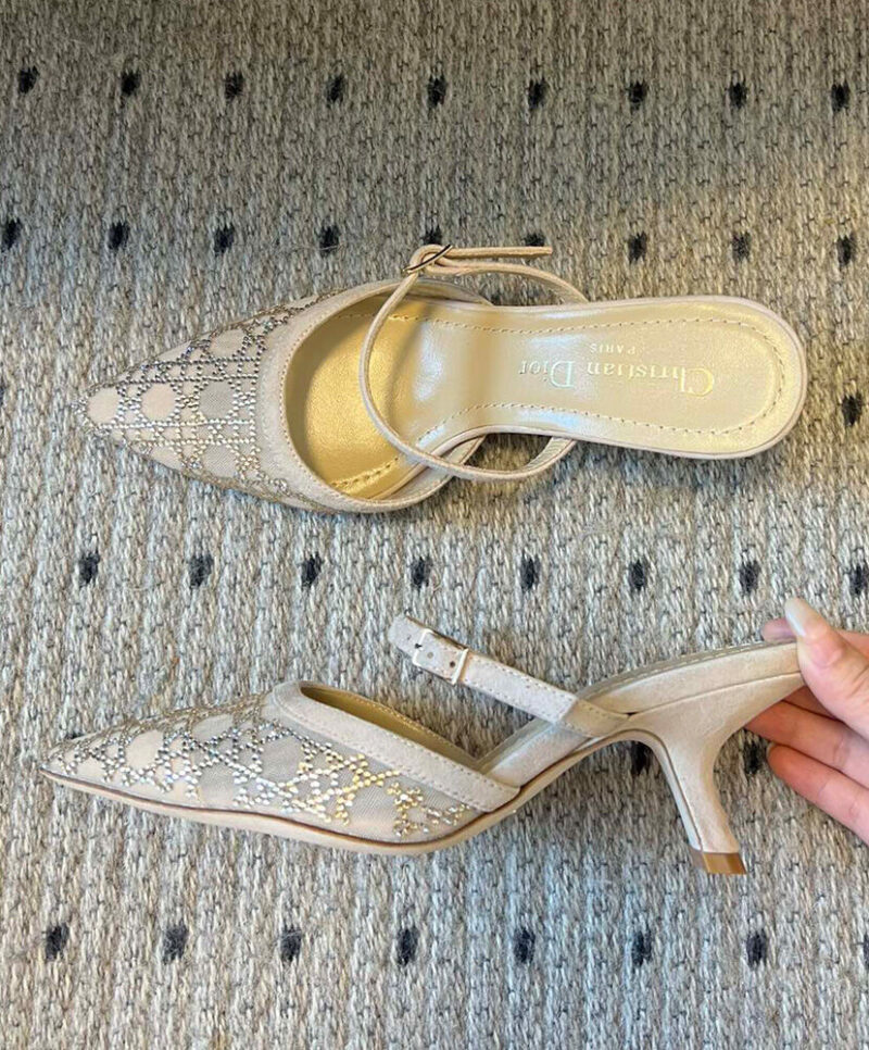 Christian Dior Women's Capture Heeled Mule Cream