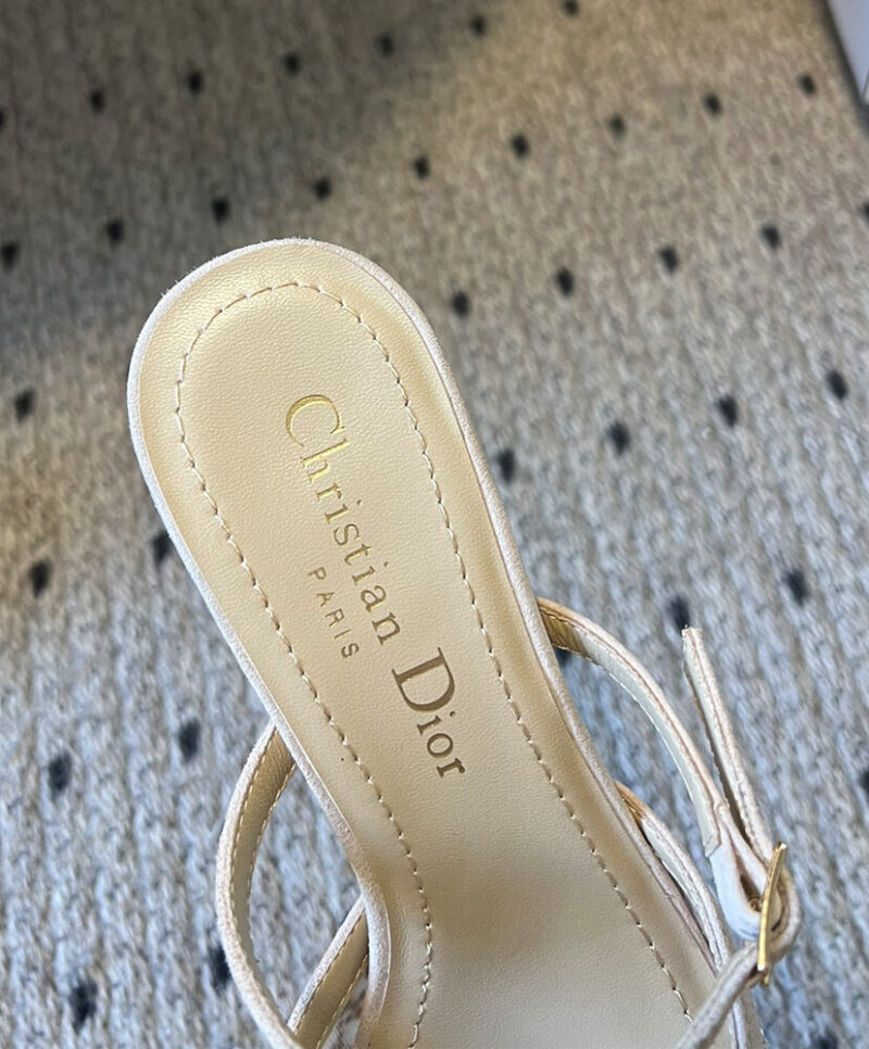 Christian Dior Women's Capture Heeled Mule Cream
