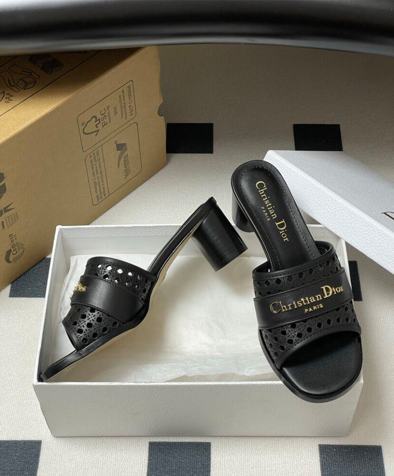 Christian Dior Women's D-Lane Heeled Slide Black