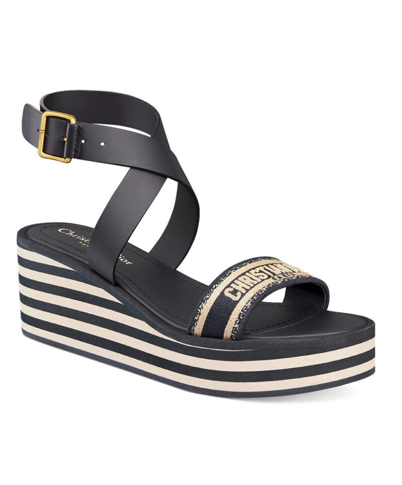 Christian Dior Women's Dway Wedge Sandal Dark Blue
