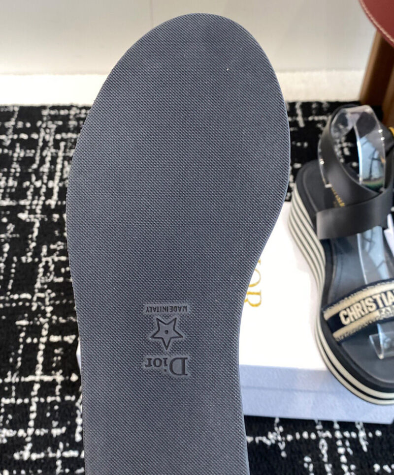 Christian Dior Women's Dway Wedge Sandal Dark Blue