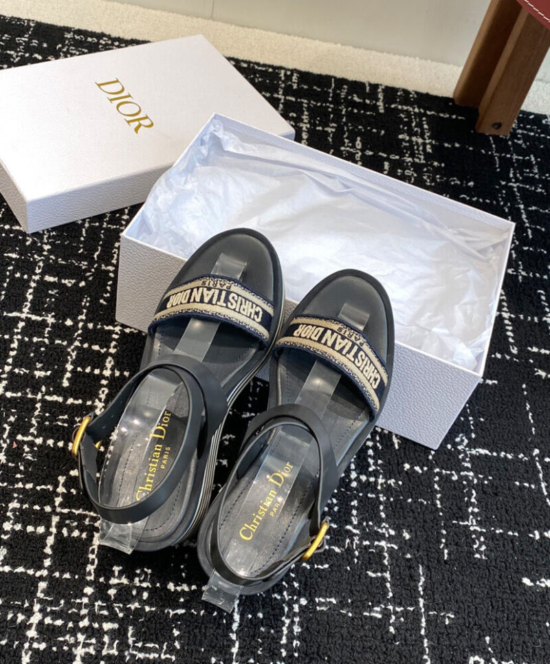 Christian Dior Women's Dway Wedge Sandal Dark Blue