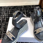 Christian Dior Women's Dway Wedge Sandal Dark Blue