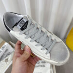 Golden Goose Women's Super-Star Sneakers With Gold Star And Glittery Heel Tab White