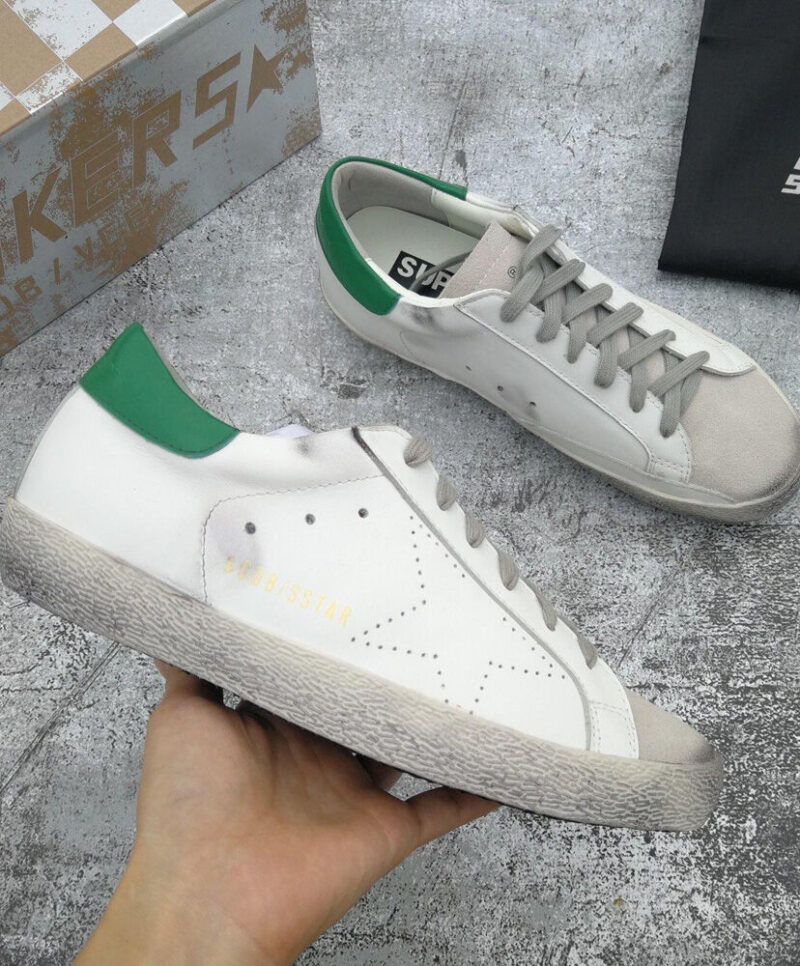 Golden Goose Unisex Superstar sneakers in leather with perforated star White