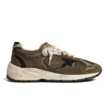 Golden Goose Women's Dad-Star In Suede And Mesh With Leather Star And Heel Tab Dark Green
