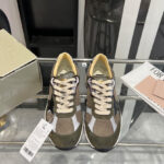 Golden Goose Women's Dad-Star In Suede And Mesh With Leather Star And Heel Tab Dark Green