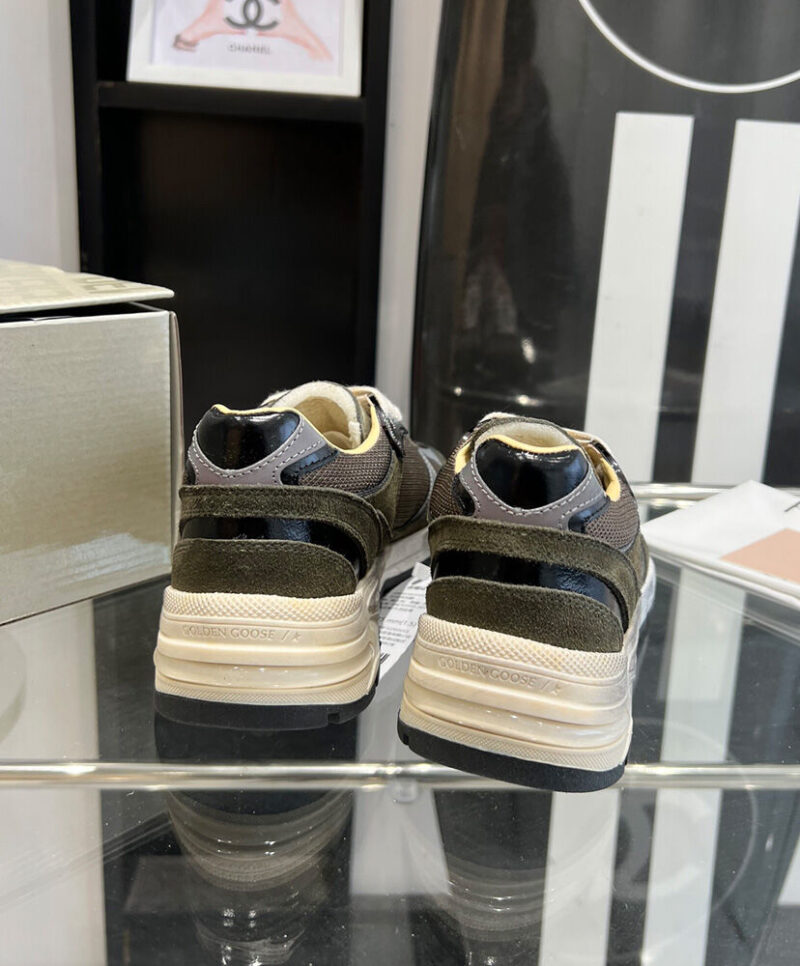 Golden Goose Women's Dad-Star In Suede And Mesh With Leather Star And Heel Tab Dark Green