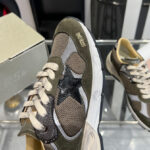 Golden Goose Women's Dad-Star In Suede And Mesh With Leather Star And Heel Tab Dark Green