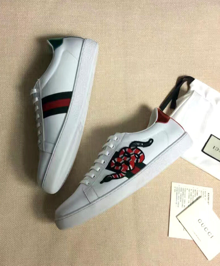 Gucci Ace Embroidered Low-top Unisex Sneaker 456230 White