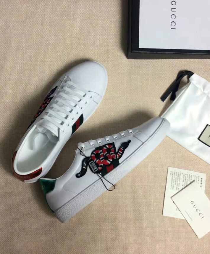 Gucci Ace Embroidered Low-top Unisex Sneaker 456230 White