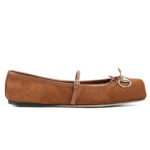 Gucci Women's Horsebit Ballet Flat 814414 Coffee