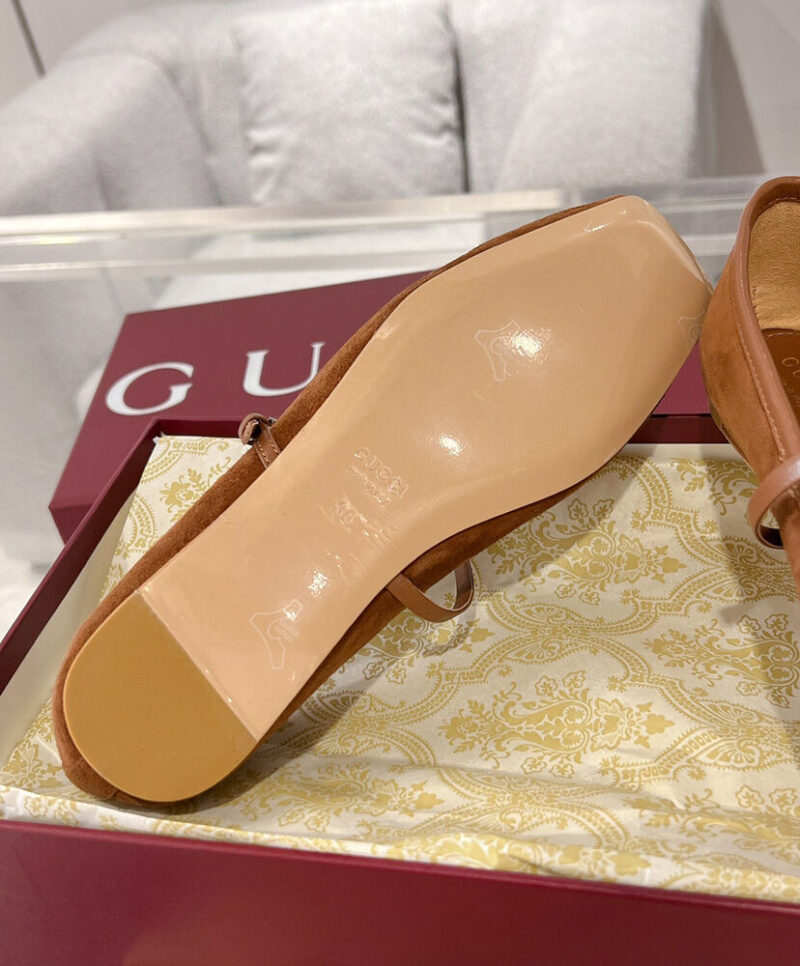 Gucci Women's Horsebit Ballet Flat 814414 Coffee