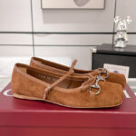 Gucci Women's Horsebit Ballet Flat 814414 Coffee