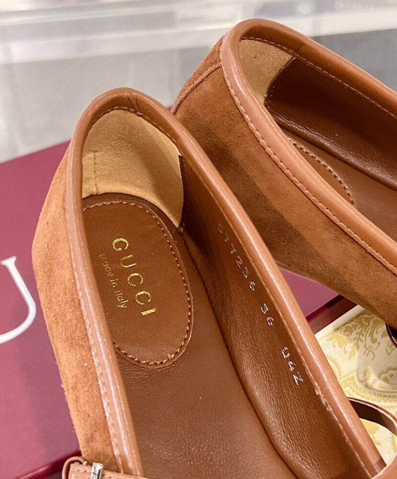 Gucci Women's Horsebit Ballet Flat 814414 Coffee