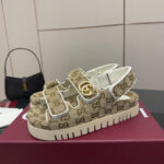 Gucci Women s Sandals With Double G Apricot