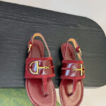 Gucci Women's Thong Sandals With Horsebit Red