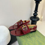 Gucci Women's Thong Sandals With Horsebit Red