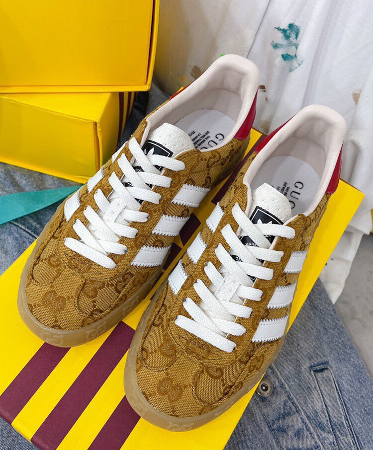 Gucci x Adidas Unisex Gazelle Sneaker Apricot