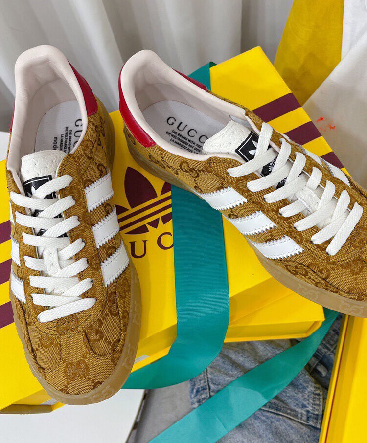 Gucci x Adidas Unisex Gazelle Sneaker Apricot