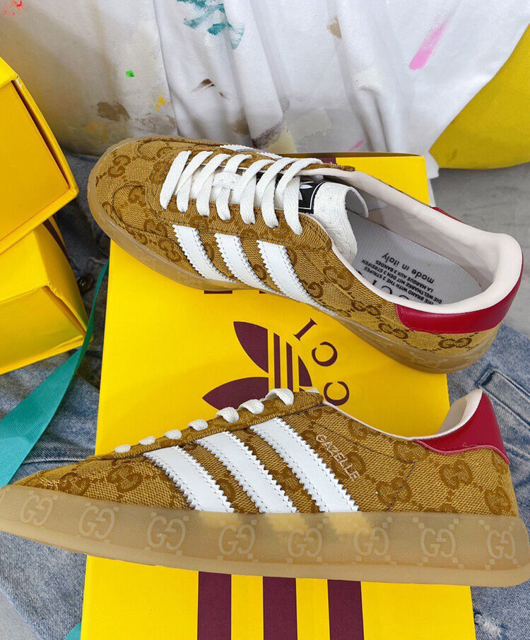 Gucci x Adidas Unisex Gazelle Sneaker Apricot