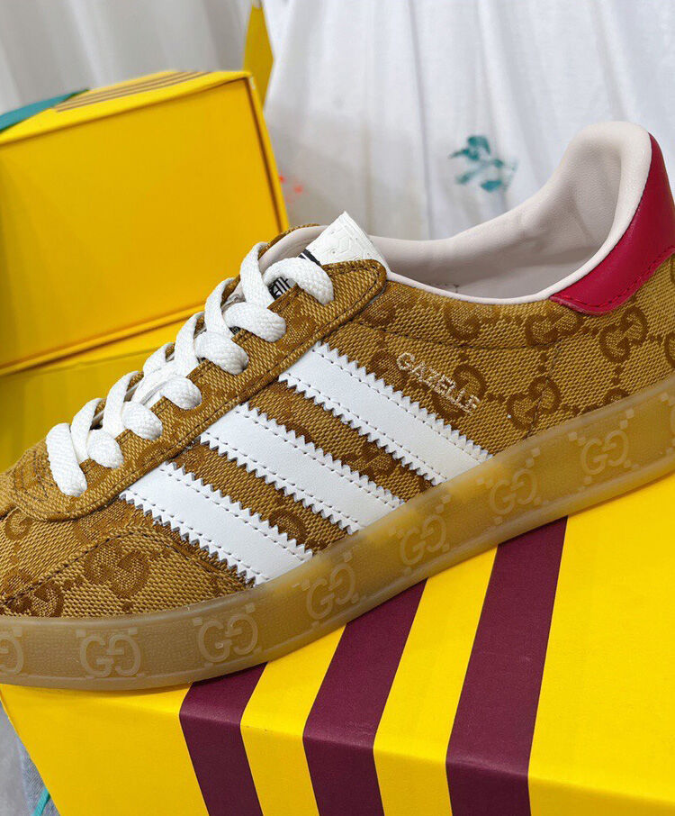 Gucci x Adidas Unisex Gazelle Sneaker Apricot