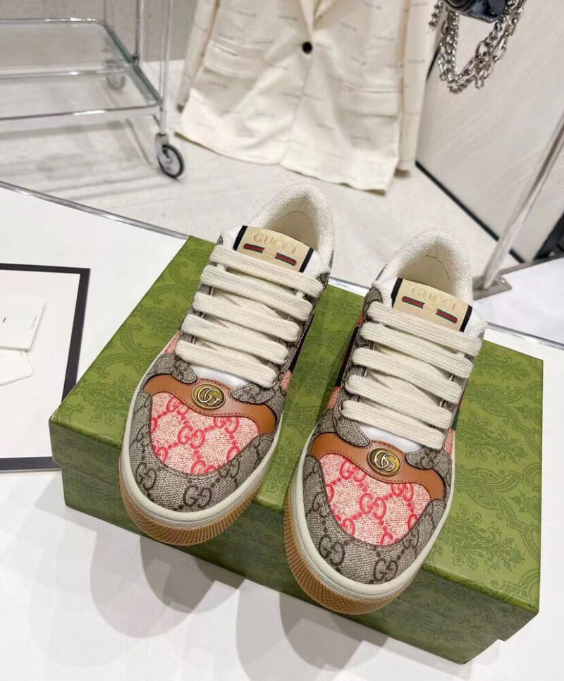 Gucci Unisex Lunar New Year Screener GG Sneaker 722618 Coffee