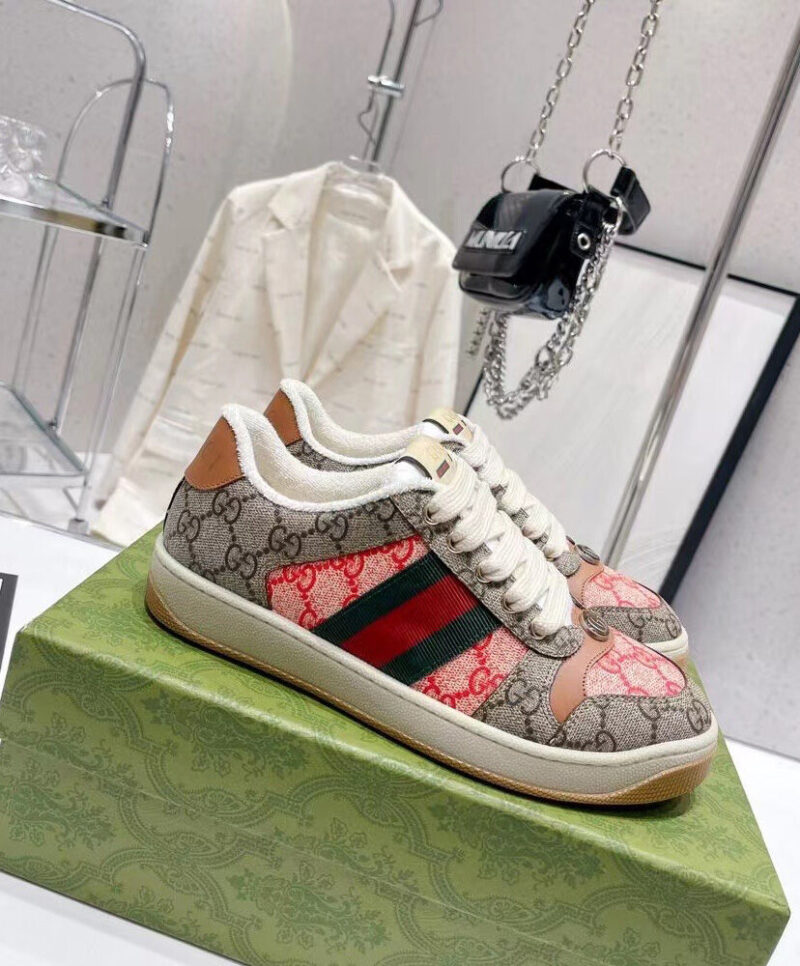 Gucci Unisex Lunar New Year Screener GG Sneaker 722618 Coffee