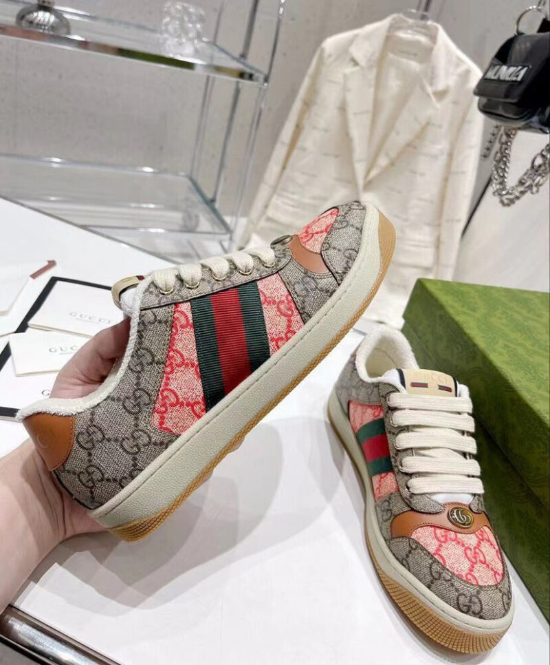 Gucci Unisex Lunar New Year Screener GG Sneaker 722618 Coffee