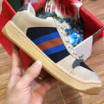 Gucci Unisex Mini GG Leather Screener Sneaker Dark Blue