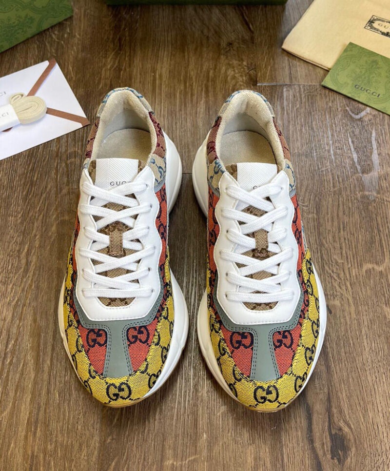 Gucci Unisex Rhyton GG Multicolor Sneaker Yellow